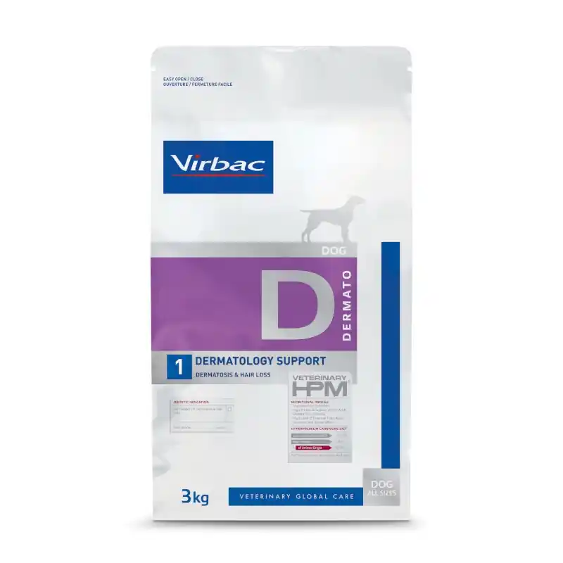 Virbac Veterinary HPM D1 Dermatology Support - chien - Vente flash