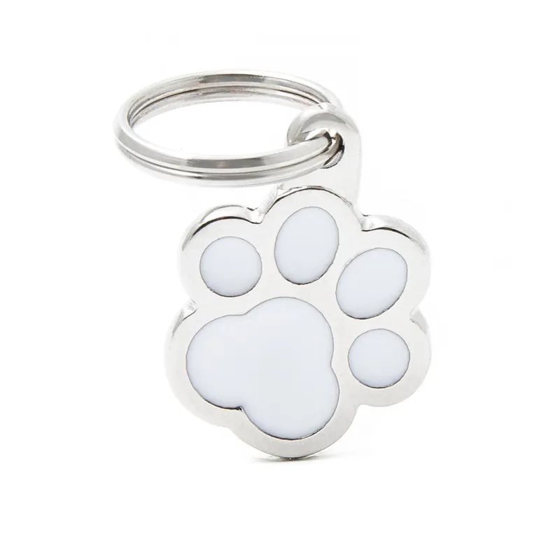 Médaille chien MyFamily Classic patte blanche 20mm - Commandez maintenant