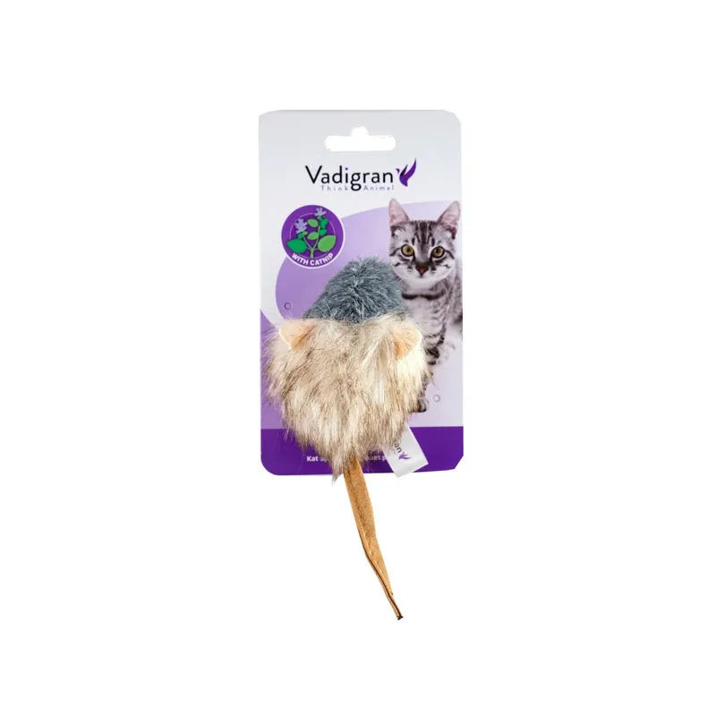 Meilleur prix | Jouet Vadigran peluche souris 18cm pour chat