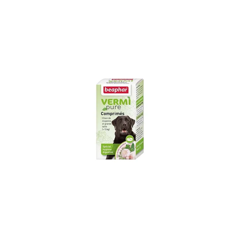 Beaphar Vermipure comprimés vermifuge naturel pour chien 50 comprimés | Direct usine