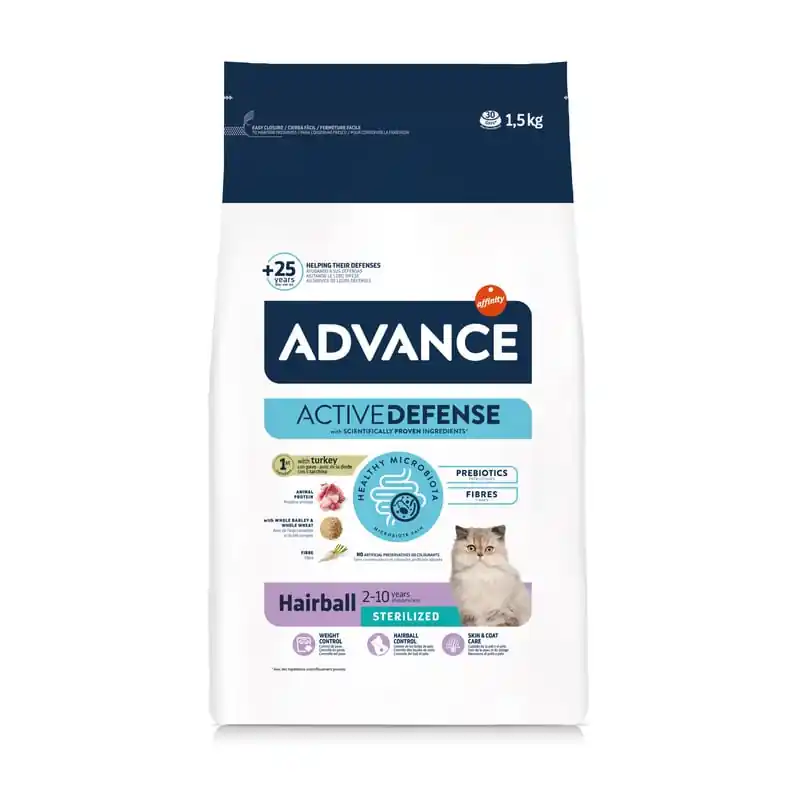 ADVANCE croquettes pour chat stérilisé hairball dinde 10 kg | Tout juste disponible