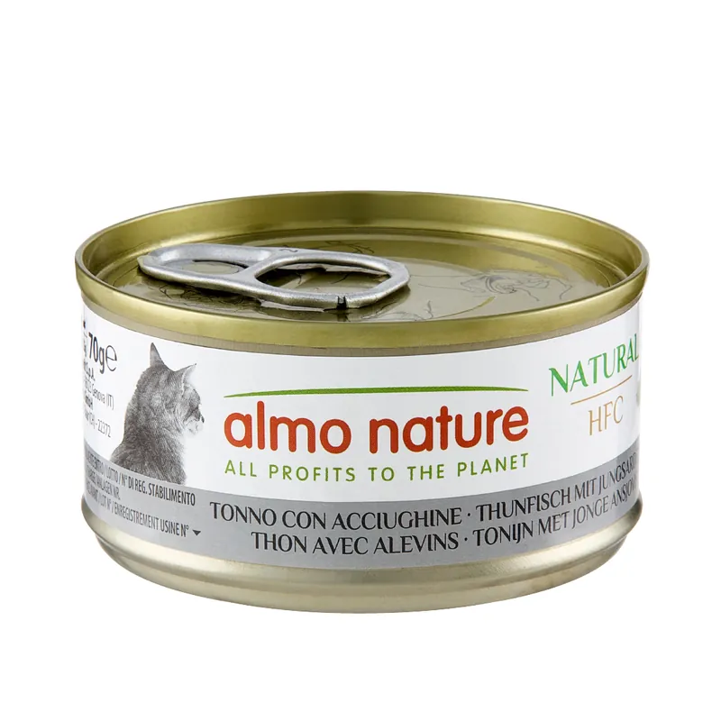 Almo Nature - Pâtée en Boîte HFC Natural Thon avec Alevins pour Chat - 70g - Prix spécial