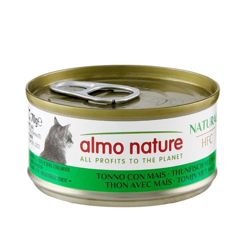 Almo Nature - Pâtée en Boîte HFC Natural Thon et Maïs pour Chat - 70g | Direct usine
