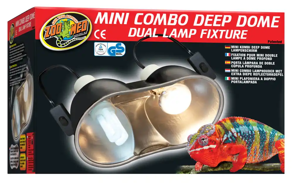 Best-seller | Zoomed - Support de Lampe Double Mini Dôme Profond Mini Combo Deep Dome LF-19E pour Terrarium - 2x100W