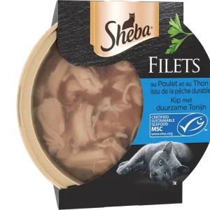 Prix promo | Sheba - Filets au Poulet et au Thon pour Chat Adulte - 60g