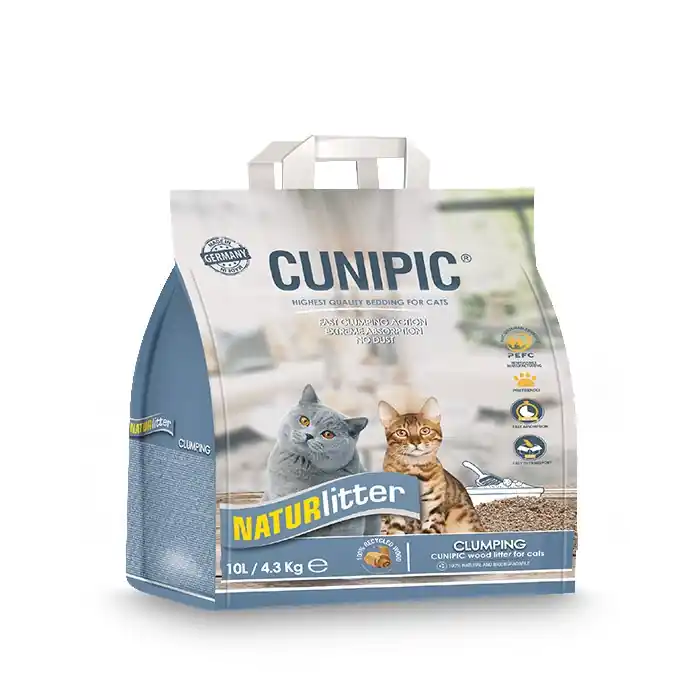 Cunipic - Litière Agglomérante en Bois Naturlitter pour Chats - 10L - Commandez maintenant