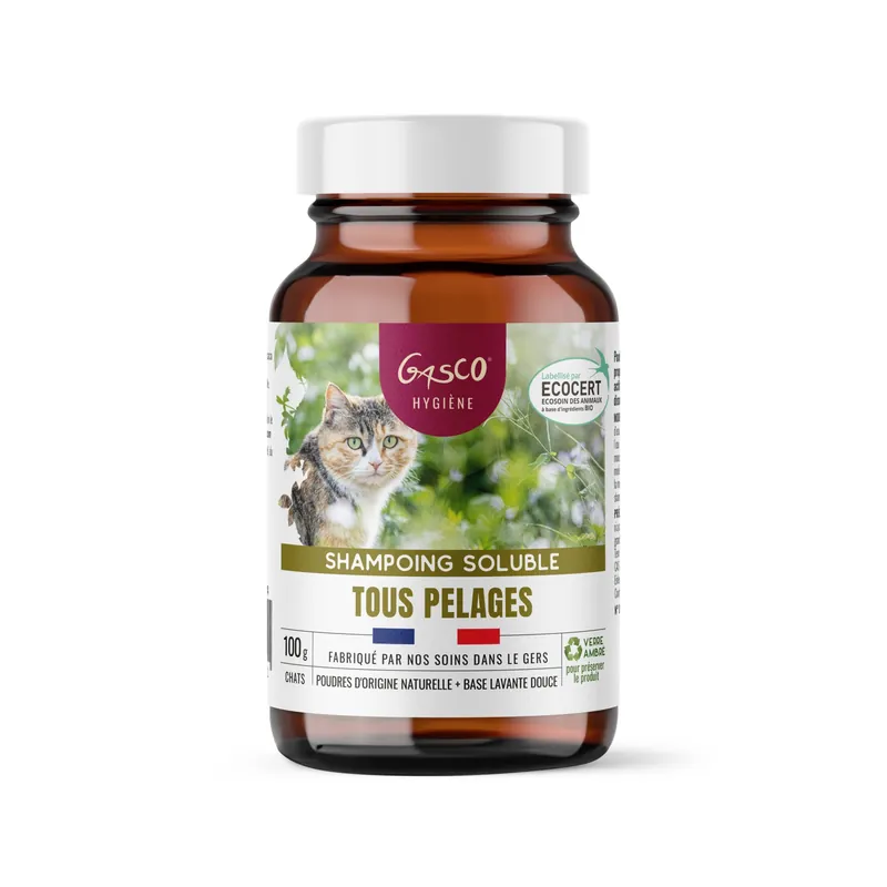 Disponible à la commande - Gasco - Shampoing Soluble Tout Pelage Pour Chat - 100g