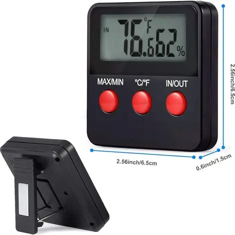 Expédition express - Reptiles Thermomètre Numérique Hygromètre LCD Jauge de Température et Humidité pour Terrarium Animaux Domestiques Incubateur, Réservoir