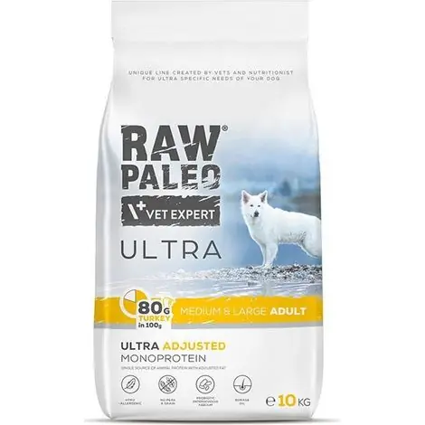 Dinde crue VetExpert Paleo Ultra, moyenne et grande, adulte, 10 kg - Expédition rapide