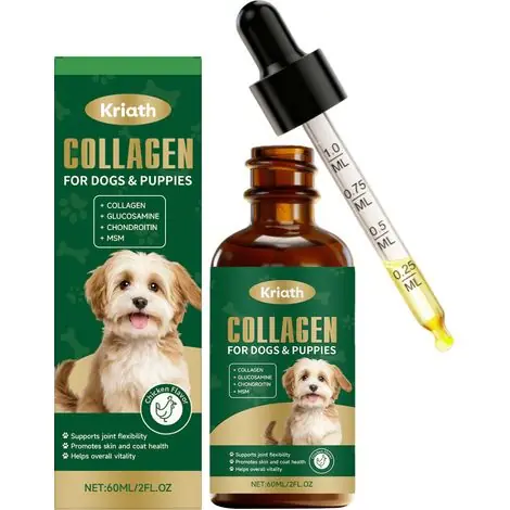 Ajoutez au panier - Gouttes de collagène pour chiens des nutriments doux et facilement assimilables pour votre chien – 60 ml -- AKRACING