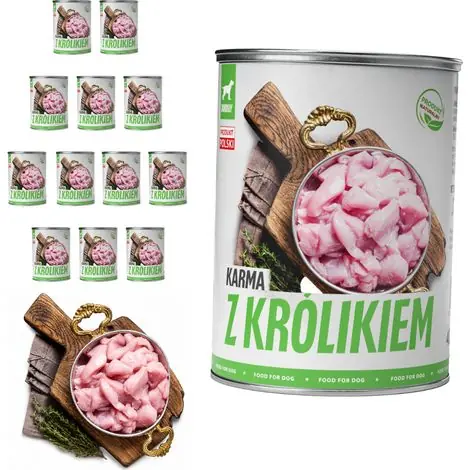 Pâtée pour chien TufTuf Lapin, boîte de 12 x 800 g, viande en conserve - Commandez dès maintenant