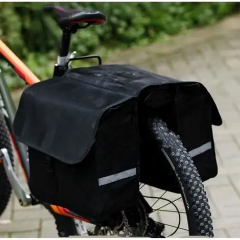 Qualité professionnelle - Sacoche double arrière de vélo 28L porte-bagages étanche sac de transport