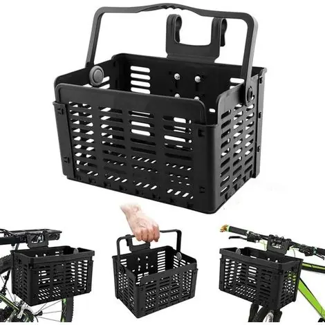 Réduction | Panier de vélo pliable en polypropylène avec poignée, avant et arrière, capacité de 5 kg