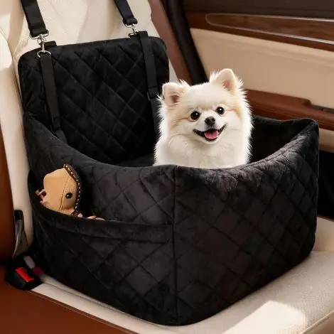 Plush Car Seat for Small Dogs up to 9 kg | Paiement sécurisé