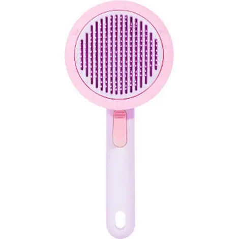 Excellente qualité | Peigne en Silicone pour animaux de compagnie, Massage confortable, autonettoyant, épilation, brosse de toilettage avec poignée pour animaux de compagnie, violet, rose
