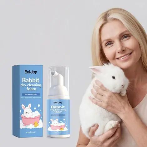 Premium - Mousse nettoyante pour lapins - Douce et non irritante, hydratante pour le pelage et la peau - Shampoing et après-shampoing pour lapins - 30 ml -- AKRACING