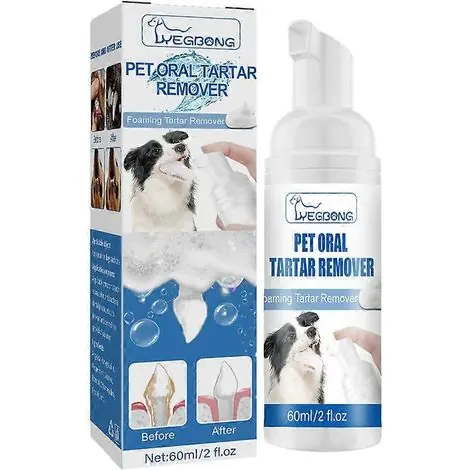 Qualité professionnelle | Solution de soin dentaire naturelle 1-3X pour chiens mousse détartrante, élimine le tartre et réduit l’accumulation de plaque dentaire. Produit de nettoyage buccal pour animaux de compagnie.