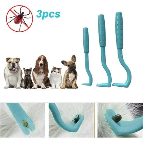 3 Pièces Enleve-Tiques pour Chien, Outil de Retrait de Puces Portable pour Animaux | Tendance