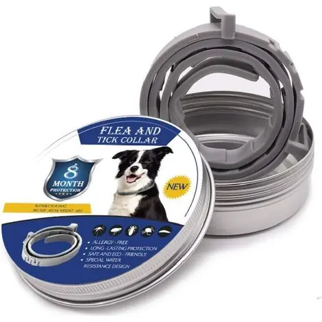 Dernière chance | Collier Anti-puces et Anti-tiques pour Chien et Chat,Traitement Anti Tique et Puce, Étanche pour,Taille Réglable, Protection 8 Mois,1 Paquet(Grand)