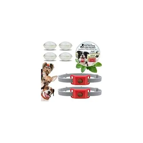 Collier Anti Puces pour Chien, RéGlable Collier Chien, Pendentif RéPulsif Aux Huiles Essentielles avec 2 Capsules RemplaçAbles, éTanche, Durable (Rouge,2pcs) - Incontournable