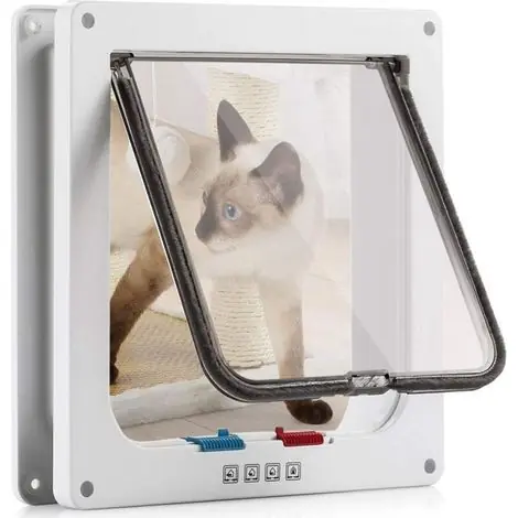 Fin de série | Chatiere Pour Chat Chien Pour les animaux de compagnie Taille L 23.5 25 5.5cm, Blanc--