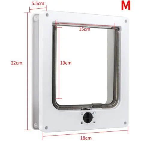 Achetez maintenant - Chatière pour Chat, Chatière Imperméabiliser avec verrou Rotatif à 4 Voies pour Chat, Petit Chien, Facile à Installer et à Utiliser, Version améliorée