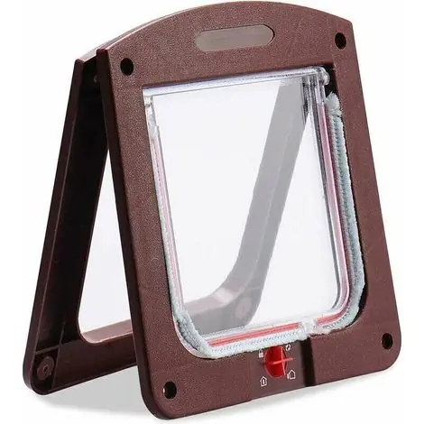 Chatière pour chat et chien petite, 4 voies verrouillable avec puce RFID, installation facile, en plastique résistant, 17 x 17 cm - Prix mini