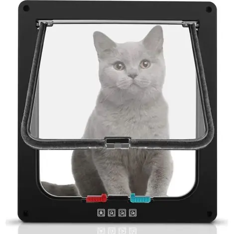 Super offre | Porte pour animaux de compagnie en L avec verrouillage magnétique, cadre télescopique 4 directions, silencieuse pour chats et chiens