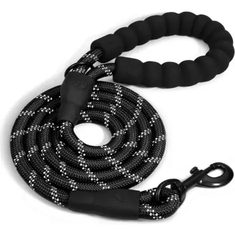 AGE Laisse de corde de chien avec poignée rembourrée douce, haute lumière réfléchissante, laisse de chien en nylon 150CM pour chien de grande ou moyenne taille, corde de promenade de chien pour courir | Soldes
