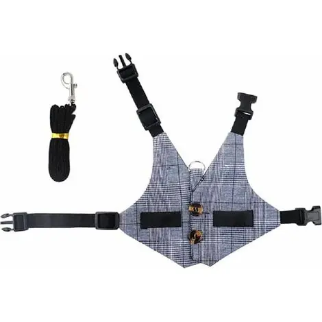 Commandez dès maintenant | ZVD Harnais de vêtements pour lapin-M, ensemble harnais et ceinture avec boutons décoratifs, adapté aux petits animaux