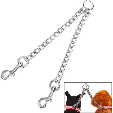 1 pcs Laisse Double pour Chien, Deux Chiens en Marche, Ceinture de Traction en Alliage d‘Aluminium, 40cm - Ne manquez pas cette offre