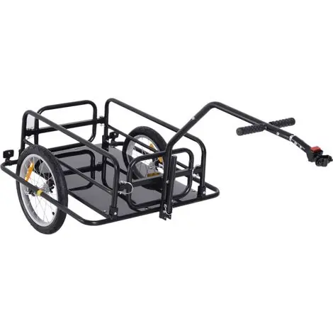 Remorque cargo pliable pour vélo transport d‘objets portée 36kg 156x72x82cm - Expédition immédiate