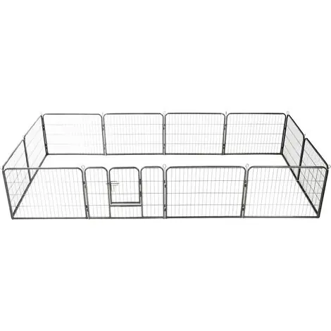 Nouveau produit | vidaXL Parc pour chiens 12 panneaux Acier 80 x 60 cm Noir