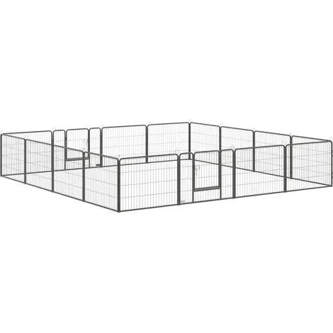 Parc pour chien et chiot avec 16 panneaux modulables et 2 entrées, 80 x 1,5 x 60 cm - Bon prix