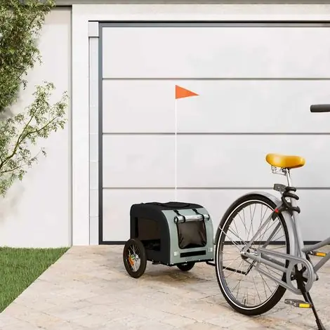 vidaXL Remorque de vélo pour animaux de compagnie gris et noir | Nouvel arrivage