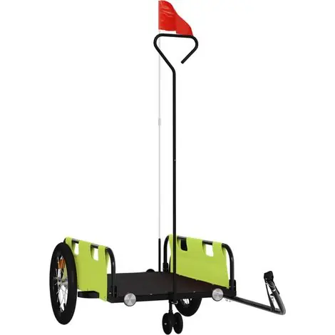Cette semaine uniquement | Remorque de vélo vert tissu oxford et fer