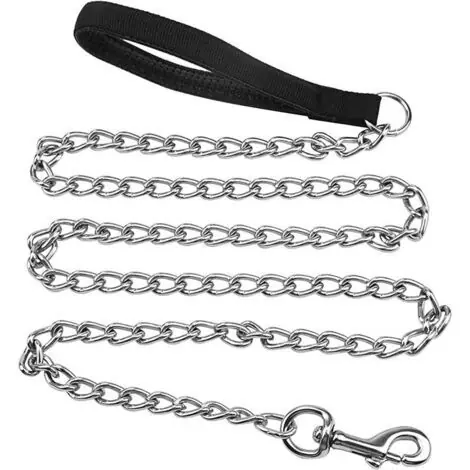 Direct usine | Chaîne de Laisse de Chien Robuste, Laisse de Chaîne de Chien pour Grands Chiens Chiens Moyenne, 1,8M, 4mm d‘épaisseur