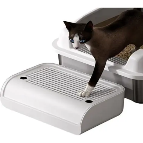 Soldes - Rampe pour bac à litière pour chat - Anti-traces - 30 x 20,7 x 9 cm