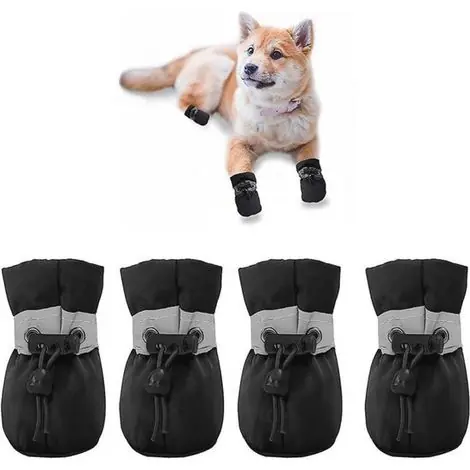Chaussons antidérapants pour chiens avec protection des pattes - 4 paires | Très apprécié des clients