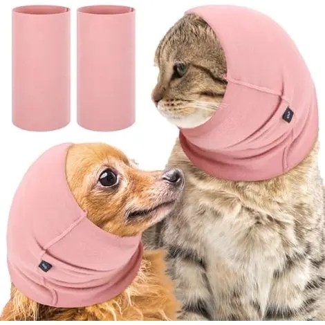 Wanmu Lot de 2 cache-oreilles silencieuses pour chiens et chats, couvre-oreilles de chien, aide apaisante pour soulager l‘anxiété, bande apaisante originale pour chiens et chats, toilettage des | Ajoutez au panier