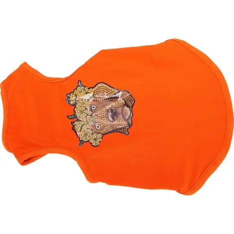 En stock | T-shirt pour Chien en Orange Vif - Respirant, Décoré de Strass, Confortable pour Chiens et Protection Quotidienne