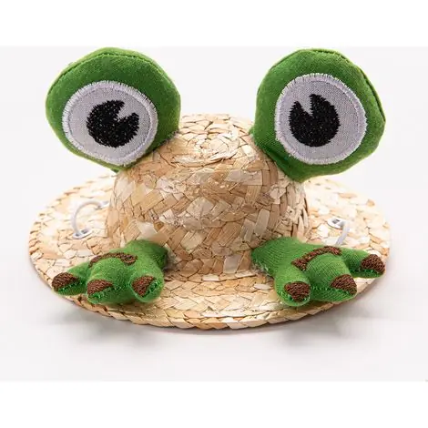 (Frog) Petit chapeau de paille pour animaux de compagnie, chapeau de déguisement mignon pour chiens et chiots | Dernières unités