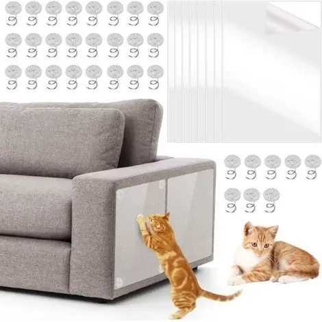 Protecteurs de Meubles pour Chat, 8 Pièces Protecteur de Rayure de Chat Protecteurs Anti-Griffes Chat avec 32 Vis | Expédition rapide