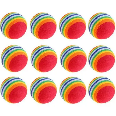12 Pièces Balle en Mousse pour Chat, Balle Chat Mousse Jouet, Balle Mousse Chat, pour Animaux de Compagnie, Jouets Interactifs, Entraînement au Rebond des Chats, Augmente Le Plaisir des Chats | Direct fabricant