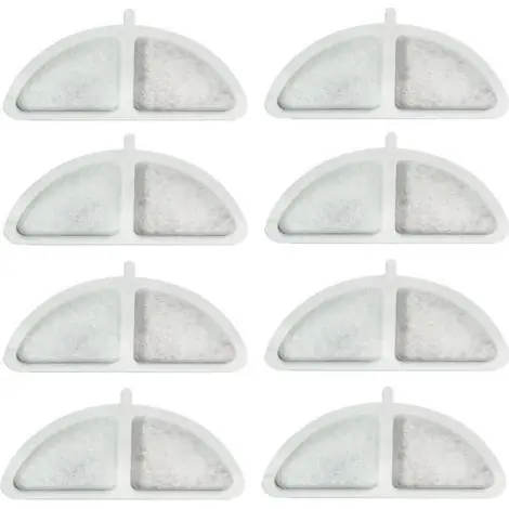 8 PCS Filtre Fontaine Eau Chat, Filtres de Fontaine à Eau Remplacement, avec Système de Triple Filtration avec Résine et Charbon Actif | Ajoutez au panier