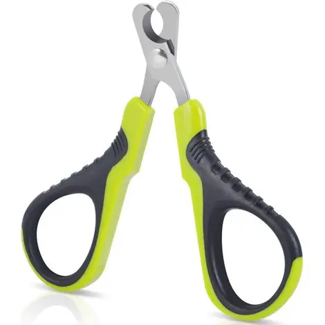 Achetez maintenant | Ciseaux à griffes professionnels pour chats, chiots, lapins, oiseaux et petits animaux, ciseaux à griffes incurvés en acier inoxydable, ciseaux à griffes portables, C