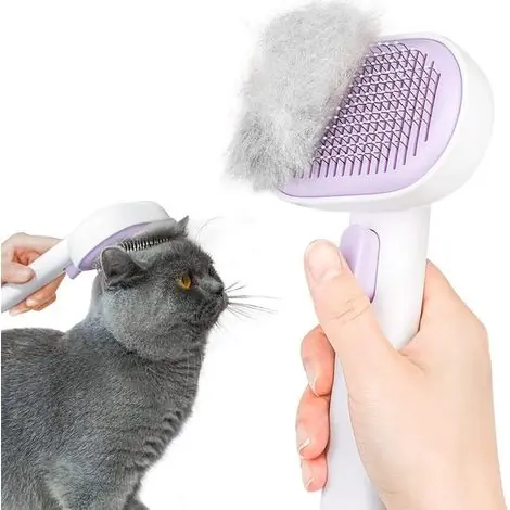 "1 pièce - Brosse pour animaux - Brosse pour chats contre la perte de poils - Élimine les poils détachés - Convient aux chats à poils longs et courts - Idéale pour les chats, chiens et lapins pour le - Promotion