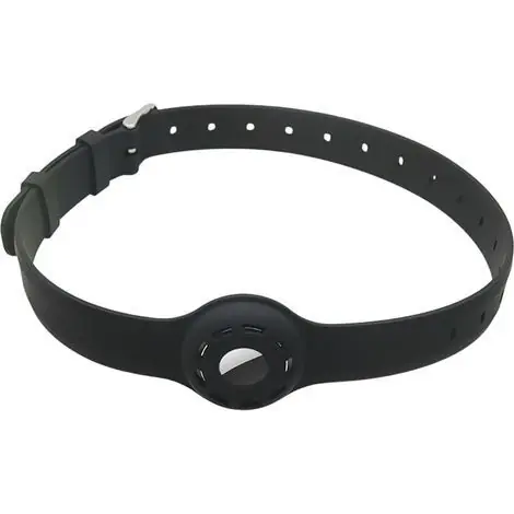 Super prix - Collier anti-étranglement pour chat en silicone réglable avec compartiment AirTag – noir, sécurité clip-libre, taille unique