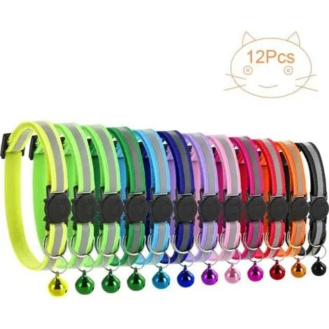 Derniers articles - Collier pour chien - Nylon - Réfléchissant - Réglable - Lot de 12