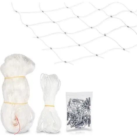 Filet De Protection Chat - 2 X 3 Mètres - Résistant Aux Morsures Et Griffes - Pour Balcon Sécurisé - Blanc - Prix réduit